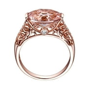 engagement rings for women Gemstone Ring Rose Gold Ring Gold Plated Cubic Zirconia Promise Halo Engagement Promise Eternity Ring for Women Square Round Promise Rings for Her #01 Rose Gold,6